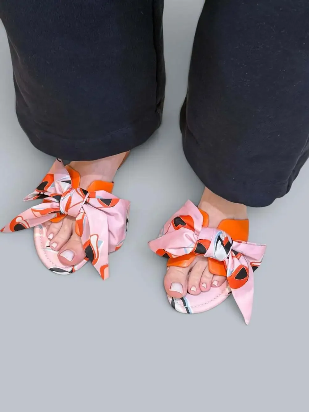 Jojo By Cape Robbin Bow Sandals Pink Orange Sz 9us